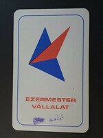 Kártyanaptár 1982 - Ezermester Vállalat feliratos retró, régi zsebnaptár