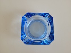 Retro glass ashtray old blue ashtray