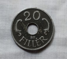20 Fillér , 1941 , Budapest , pénz , érme , Magyar Királyság