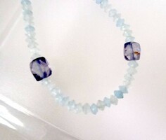 Aquamarine and iolite bracelet