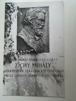 D196447 postcard - zala - Zichy Mihály Museum - plaque 1979