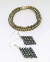 Superduo snake bracelet and earrings set