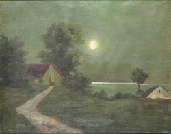 Zágonyi i. Marked: moonlit farm 1903