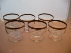 Set of 6 cocktail and champagne glasses with thick silver or titanium rims