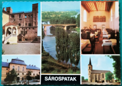 Sárospatak, details, printed postcard, 1976