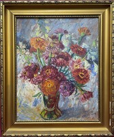 Basch Andor, Virágcsendélet olaj festmény