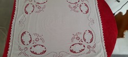 Pink tablecloth with lace border