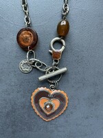 Winter fair! New! Striking enamel heart necklace with many exciting details
