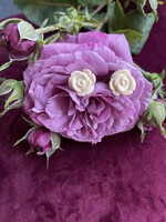 Porcelain (?) Rose earrings