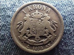 Svédország II. Oszkár (1872-1907) .800 ezüst 1 Korona 1875 (id64443)