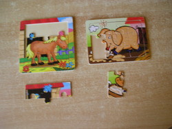 Wooden jigsaw puzzle (animals) - 2 pcs. Together