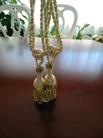 Curtain tie tassel, cream/lime green color, 60 cm long, the price applies to 2 pieces