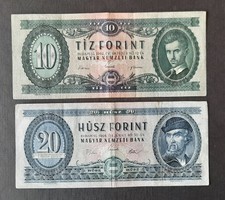 10 forint 1962 - 20 forint 1969 (2 db)