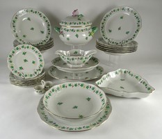 1N562 rare Herend porcelain tableware with grape leaf pattern 26 pieces