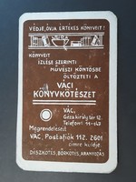 Kártyanaptár 1982 - Váci Könyvkötészet feliratos retró, régi zsebnaptár