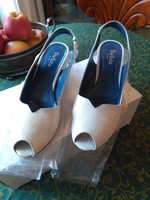 New! White, full-soled outside and inside leather perlato women's sandals 36-36.5 for wide feet