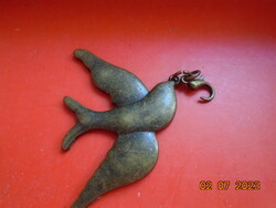 Older copper or bronze casting bird pendant