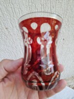 Antique peeled polished Biedermeier glass, beautiful color