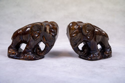 Pair of 2 hops art deco ceramic figure elephants.