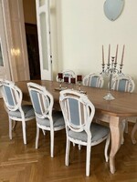 Top quality oak wood dining table and 8 chairs