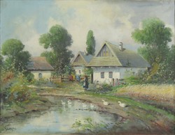 Gáborffy s. L. Marked: streamside houses
