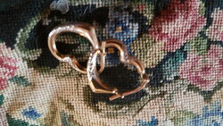Sziv alaku ezüst füli (aranyozva ezüst dombormintával ) Jordán márkás ujszerü