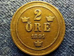 Sweden ii. Oszkár (1872-1907) 2 cents 1891 (id78393)