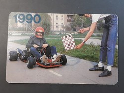 Card calendar 1990 - Hungarian National Defense Association retro, old pocket calendar