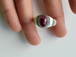 Antik Ezüst gyűrű rubellit vagy rózsaszín turmalin kővel!