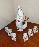 Fish shaped Soviet porcelain drink set