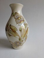 Zsolnay kézzel festett váza ritka, orientális mintával 13.5 cm