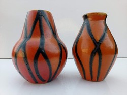 Retro lake head mini ceramic vases 2 pcs