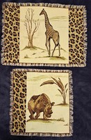 2 African safari-style tablecloths (m3953)