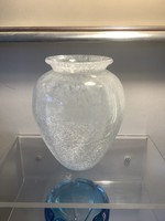 Féláras aukció! Ritkább, különleges technikával készült karcagi fátyolüveg váza