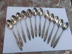 Silver-plated Art Nouveau style decorative teaspoon set + box of 6 or 12 pieces