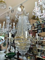 Old renovated large crystal chandelier