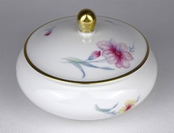 1N553 Régi aranyozott virág díszes Rosenthal porcelán bonbonier