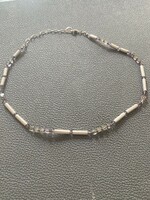 Silver necklace with fluorite eyes