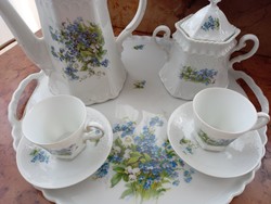 Forget-me-not coffee set for two with its own huge tray
