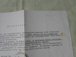 Old, retro document 4 .: Parliamentary election notice (katymár)