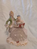 Porcelain couple in lace dress
