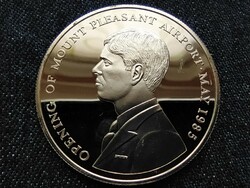 Falkland-szigetek Mount Pleasant repülőtér .925 ezüst 50 Penny 1985 PP (id61599)
