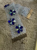 Light aqua blue floral pearl bracelet in fabulous colors