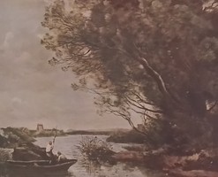 Framed print after the work of Jean-baptiste Camille Corot