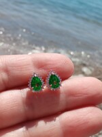 Green topaz 925 silver earrings