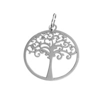 White gold tree of life pendant
