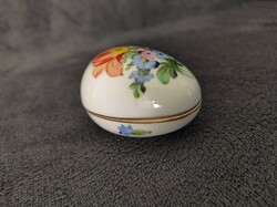 Herend, flower-patterned, egg-shaped bonbonnier