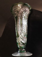 Zöld kristály váza (nagyméretű)