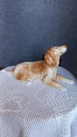Granite ceramic reclining dog, core: 16 x 36 cm, weight: 716 gr.