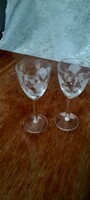 Pair of antique wine glasses